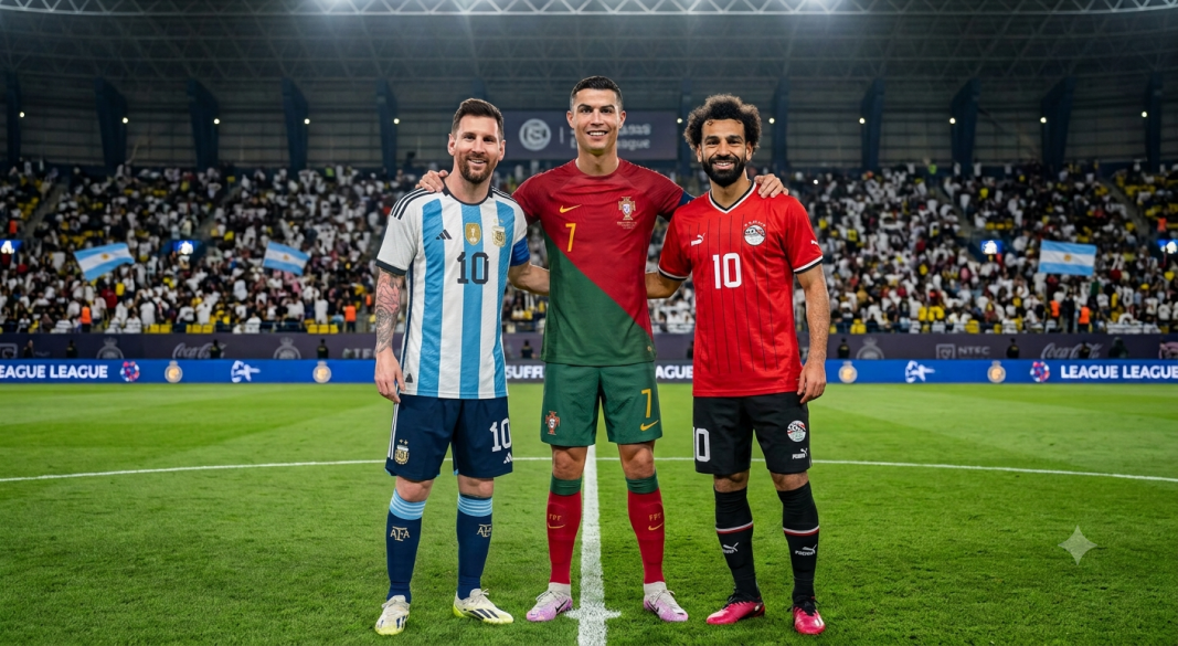 ميسى و رونالدو و صلاح