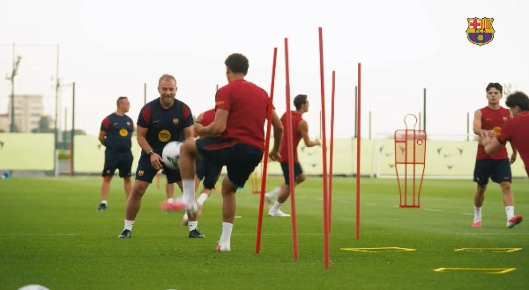 حمزه عبدالكريم من تدريبات برشلونة