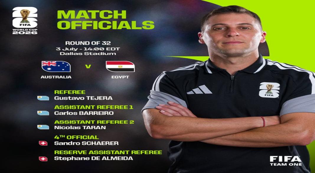 حكام مباراة مصر واستراليا